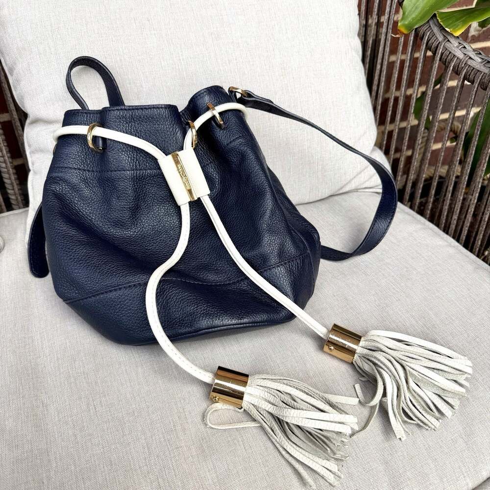 See by Chloé Leather Navy Shoulder Bag Fringed Crossbody Authentic , Luxury